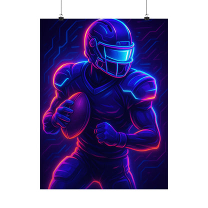 Transform Your Space with Our Matte Vertical Poster – Futuristic Football Gamer Edition