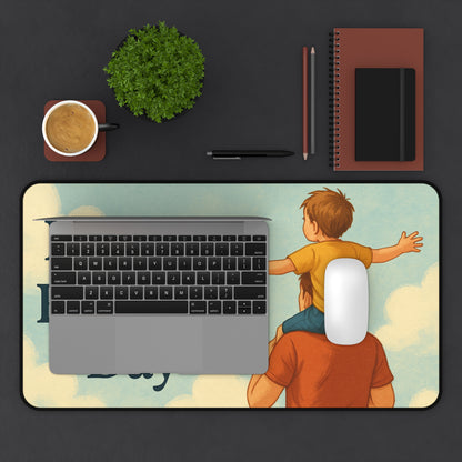 Happy Fathers Day Desk Mat, Personalized Desk Accessories, Office Gifts for Dads, Home Office Decor, Unique Fathers Day Gift