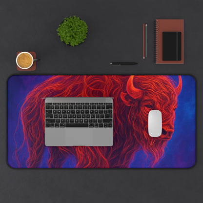 Vibrant Buffalo Desk Mat - Artistic Office Decor for Nature Lovers