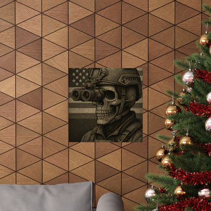 Silent Sentinel – Military Skull with Night Vision Matte Poster