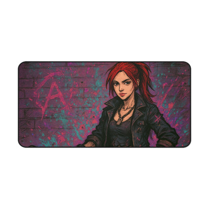 Desk Mat - Edgy Graffiti Art - Stylish Office Accessories for Gamers and Creatives
