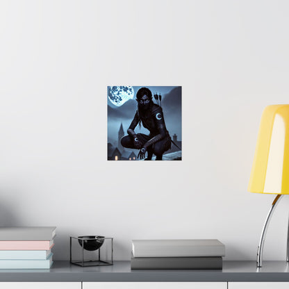 Vertical Poster - Mystical Moonlit Fantasy Dark Elf Design