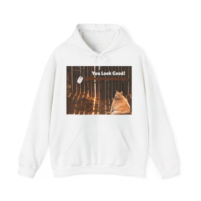 Cozy Cat Vibes Hoodie - You Look Good Unisex Sweatshirt
