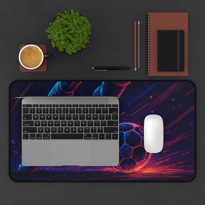 Futuristic Soccer Gamer Desk Mat – Where Esports Meets the Beautiful Game