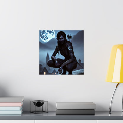 Vertical Poster - Mystical Moonlit Fantasy Dark Elf Design