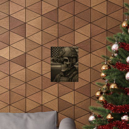 Silent Sentinel – Military Skull with Night Vision Matte Poster