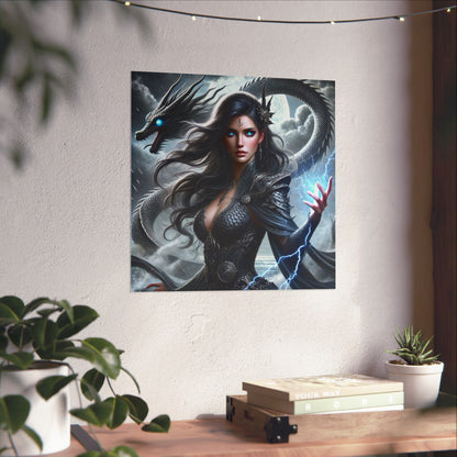 Mythical Fantasy Matte Vertical Poster - Enchanting Dragon Artwork