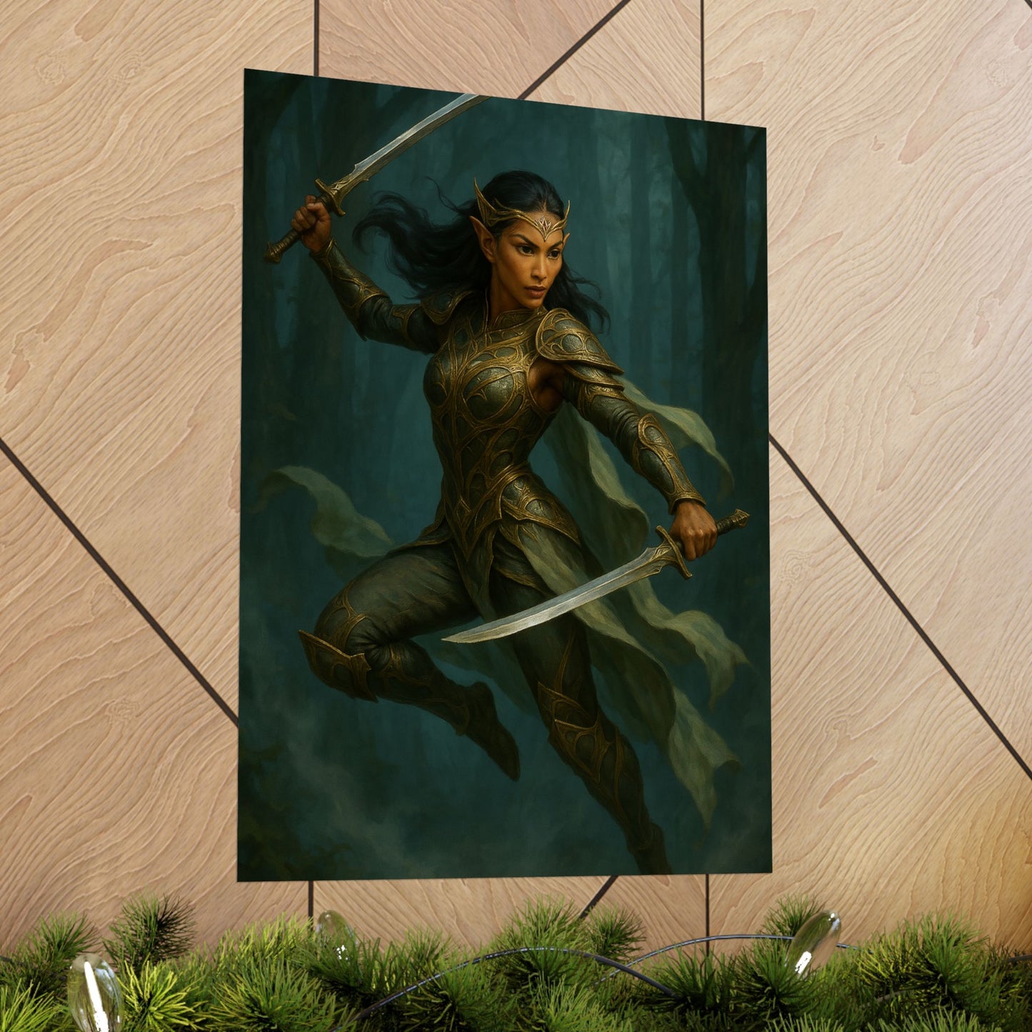 "Queen of the Mistblade" – Matte Vertical Fantasy Poster