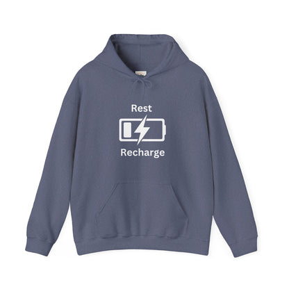 Rest Recharge Hoodie - Unisex Heavy Blend Sweatshirt for Relaxation