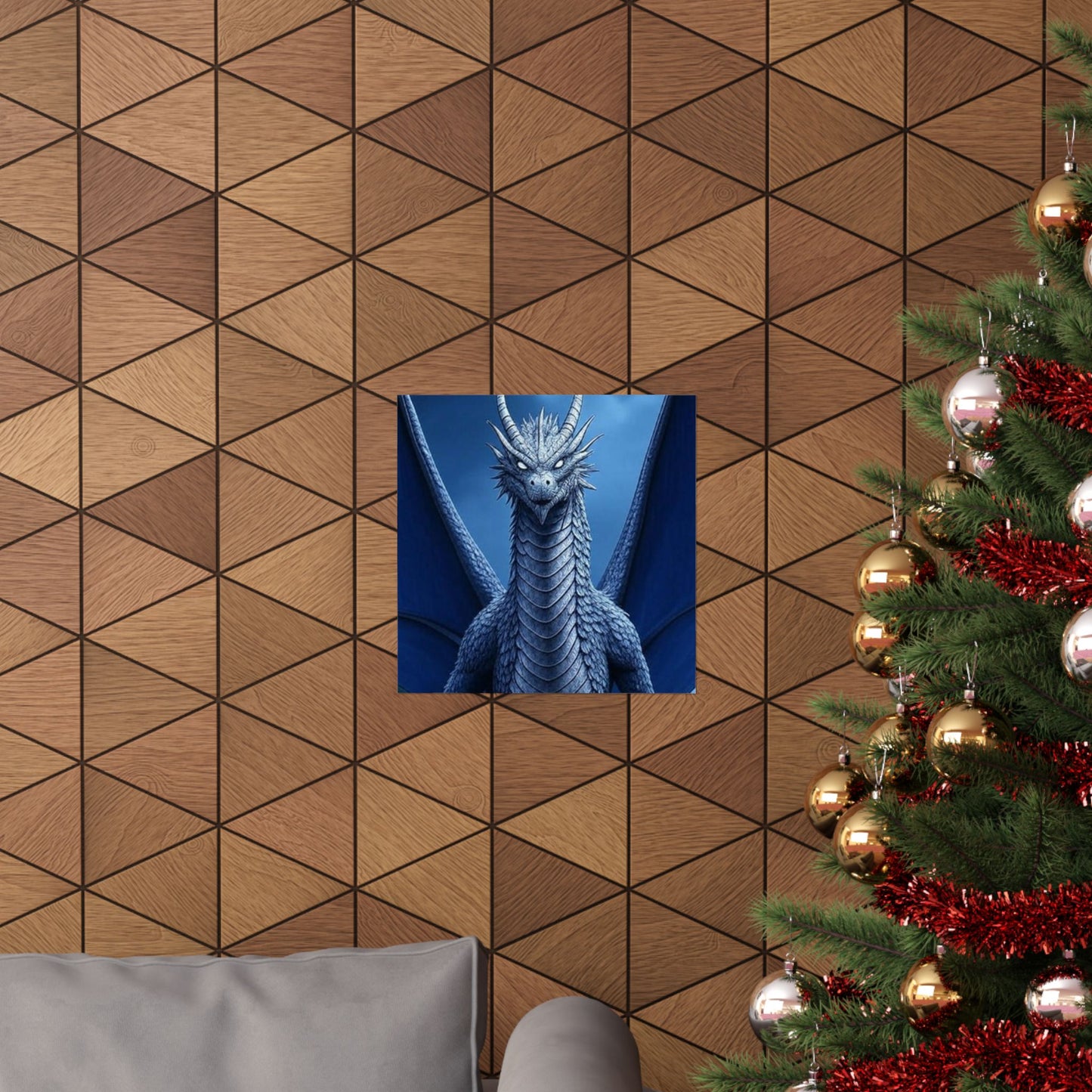 Dragon Wall Art, Matte Vertical Posters, Fantasy Home Decor, Unique Blue Dragon Art Print, Gift for Fantasy Lovers, Poster Prints, Wall