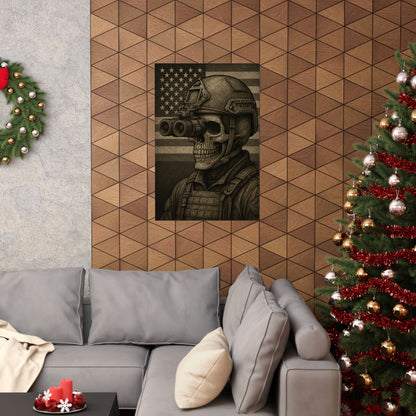Silent Sentinel – Military Skull with Night Vision Matte Poster
