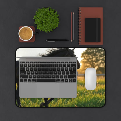 Elegant Horse Desk Mat, Black Horse Mouse Pad, Office Decor, Equestrian Gifts, Rustic Home Office Accessories