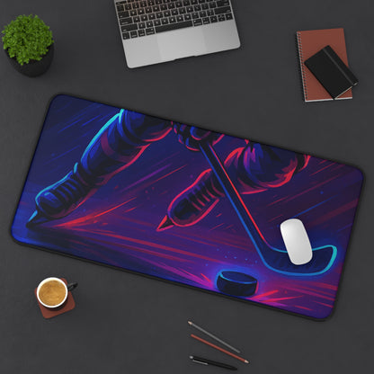 Hockey Gamer Desk Mat – Neon Intensity at Your Fingertips