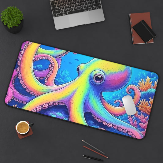 Desk Mat - Colorful Octopus - Nautical Office Decor