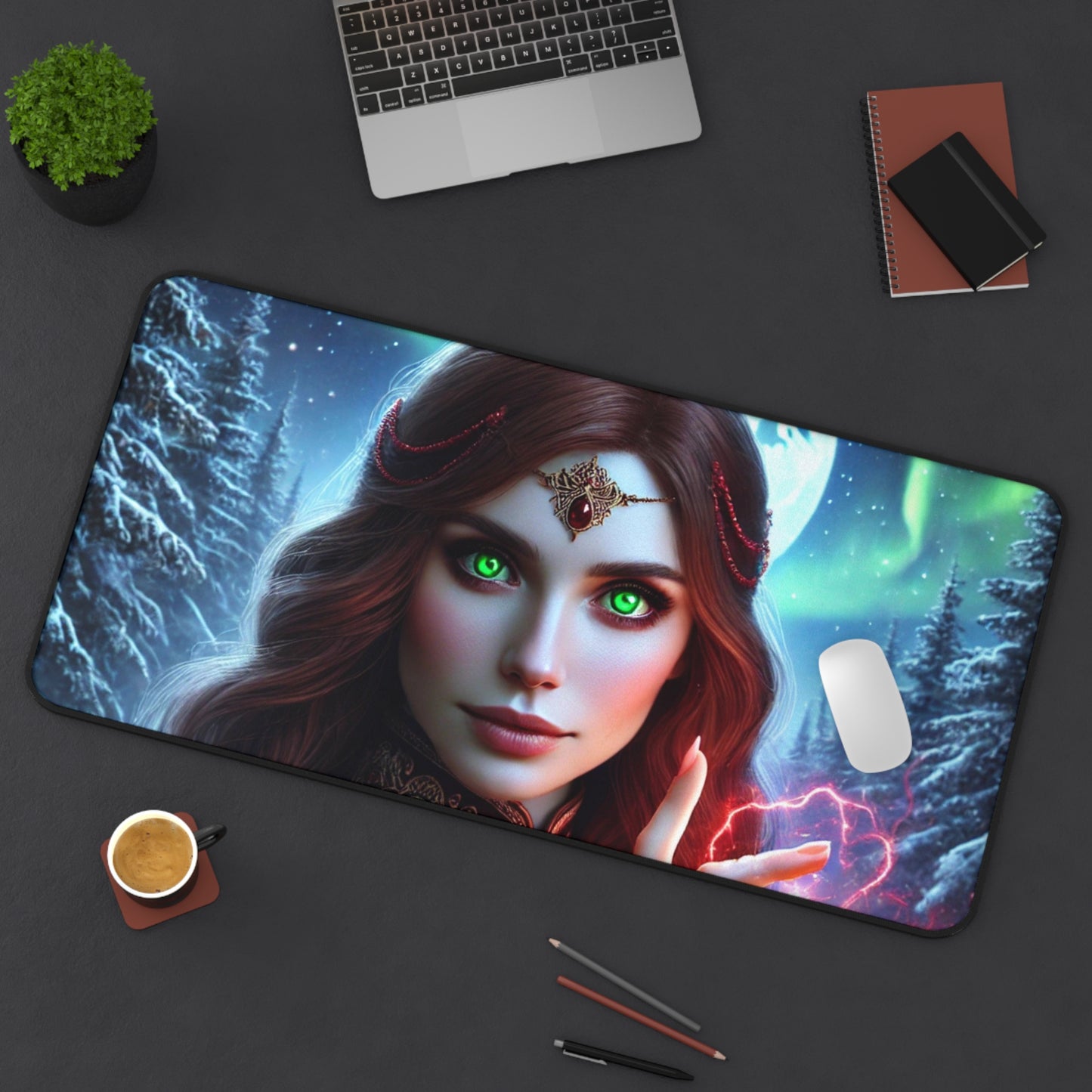 Fantasy Sorceress Desk Mat – Mystical Gaming & Office Pad for Fantasy Lovers