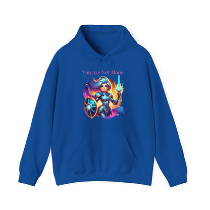 Hooded Sweatshirt with 'you are not alone' Design