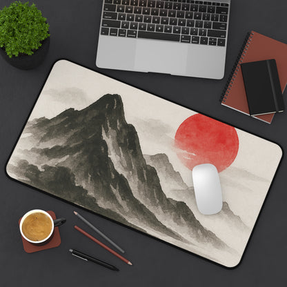 Mountain Sunrise Desk Mat - Zen Office Decor, Japanese Style, Gift for Students, Home Office Accessories, Asian Aesthetic