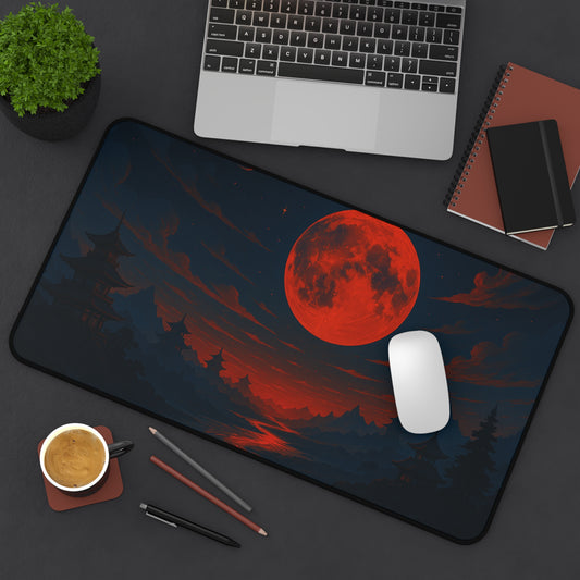Moonlit Serenity Desk Mat - Aesthetic Office Decor, Gaming Mouse Pad, Moon Phase Gift, Nature Lover's Gift, Desk Accessories