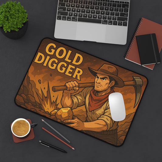 Gold Digger Desk Mat - Vintage Western Decor, Office Accessories, Unique Gift for Adventurers, Home Office Decor