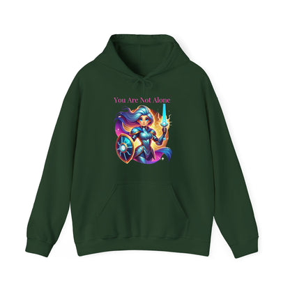 Hooded Sweatshirt with 'you are not alone' Design