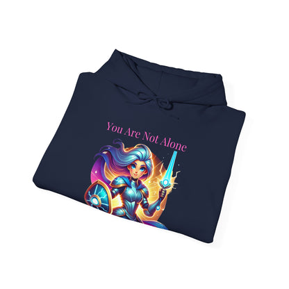 Hooded Sweatshirt with 'you are not alone' Design