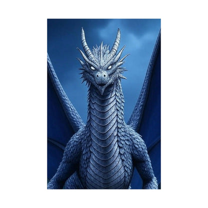 Dragon Wall Art, Matte Vertical Posters, Fantasy Home Decor, Unique Blue Dragon Art Print, Gift for Fantasy Lovers, Poster Prints, Wall