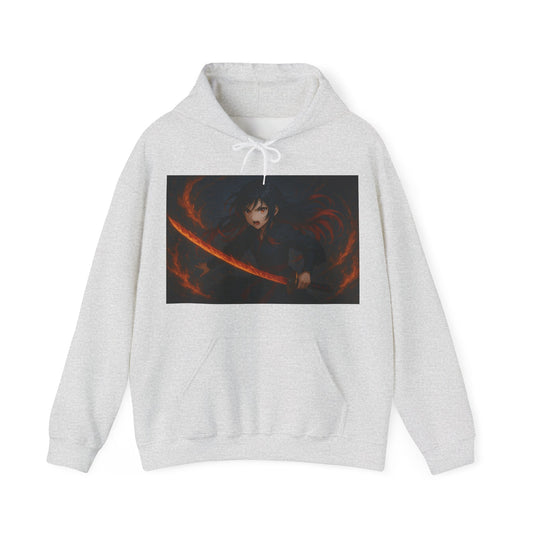 Fierce Samurai Hoodie, Anime Sweatshirt, Unisex Heavy Blend Hoodie, Cosplay Apparel, Gift for Anime Lovers