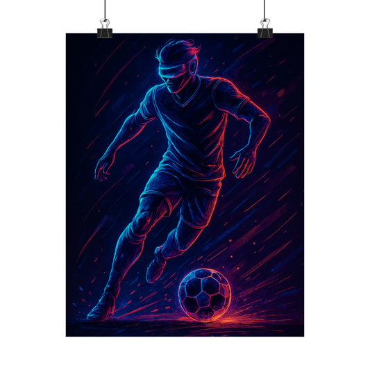Futuristic Soccer Warrior Poster – Gamer Edition