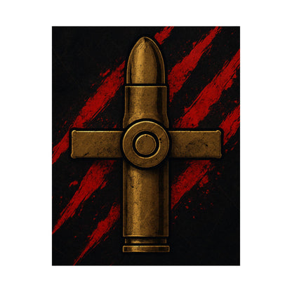 Vertical Poster - Bold Bullet Cross Design