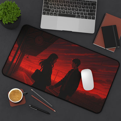 Anime Romantic Sunset Desk Mat, Perfect for Home Office, Gamer Setup, Gifts for Couples, Valentine's Day, Desk Accessories