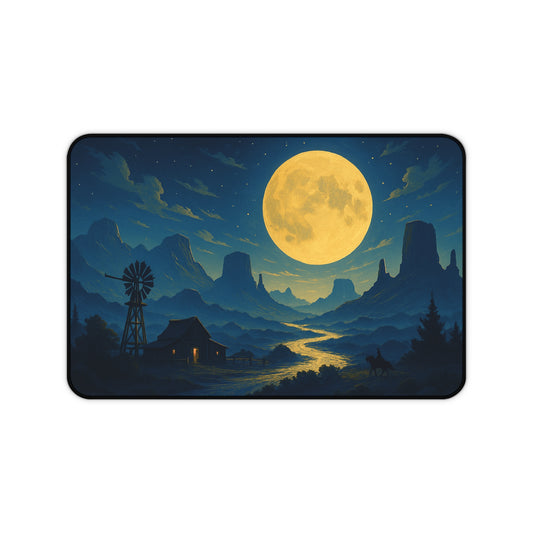 Serene Landscape Desk Mat - Moonlit Night Decor for Home Office, Gaming Setup, Unique Gift, Office Accessories, Desk Organizer
