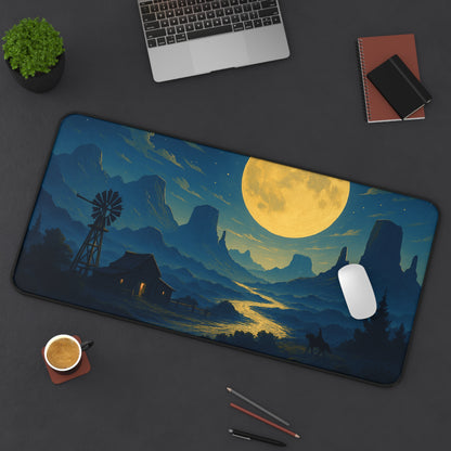 Serene Landscape Desk Mat - Moonlit Night Decor for Home Office, Gaming Setup, Unique Gift, Office Accessories, Desk Organizer