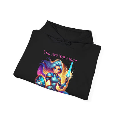 Hooded Sweatshirt with 'you are not alone' Design