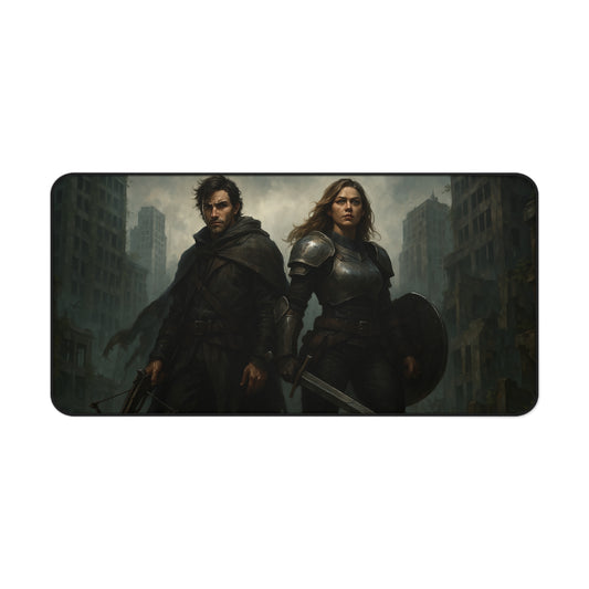 Epic Warrior-Themed Desk Mat – Premium Non-Slip Gaming & Work Surface