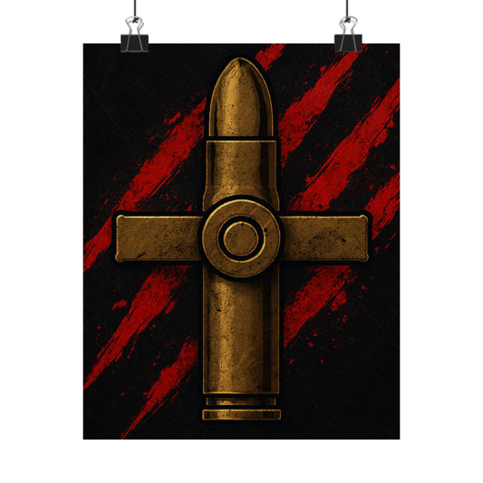 Vertical Poster - Bold Bullet Cross Design