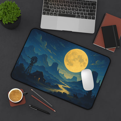 Serene Landscape Desk Mat - Moonlit Night Decor for Home Office, Gaming Setup, Unique Gift, Office Accessories, Desk Organizer