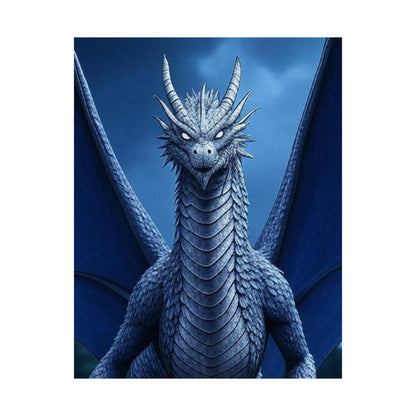 Dragon Wall Art, Matte Vertical Posters, Fantasy Home Decor, Unique Blue Dragon Art Print, Gift for Fantasy Lovers, Poster Prints, Wall