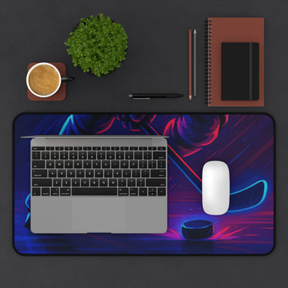 Hockey Gamer Desk Mat – Neon Intensity at Your Fingertips
