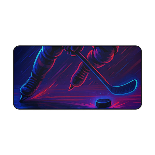 Hockey Gamer Desk Mat – Neon Intensity at Your Fingertips
