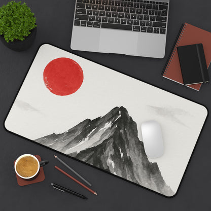 Mountain Sunrise Desk Mat, Minimalist Office Decor, Eco-Friendly Desk Accessory, Gift for Nature Lovers, Fun Workspace Ideas