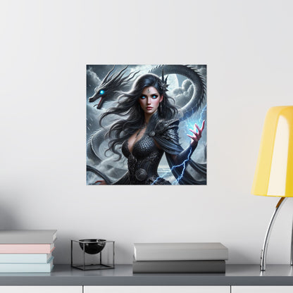 Mythical Fantasy Matte Vertical Poster - Enchanting Dragon Artwork