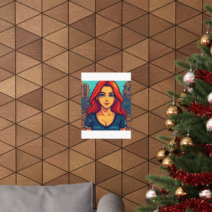 Retro 2D Warzone 16-Bit Pixel Art Matte Vertical Poster – Gaming Décor