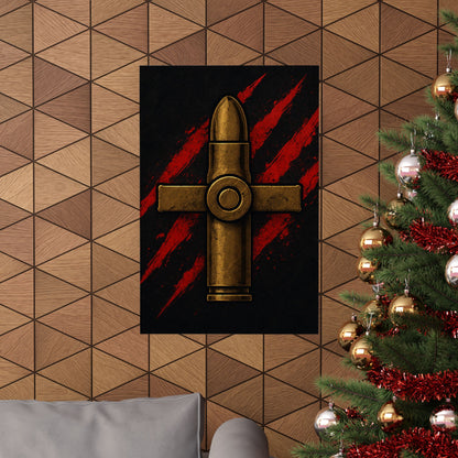 Vertical Poster - Bold Bullet Cross Design
