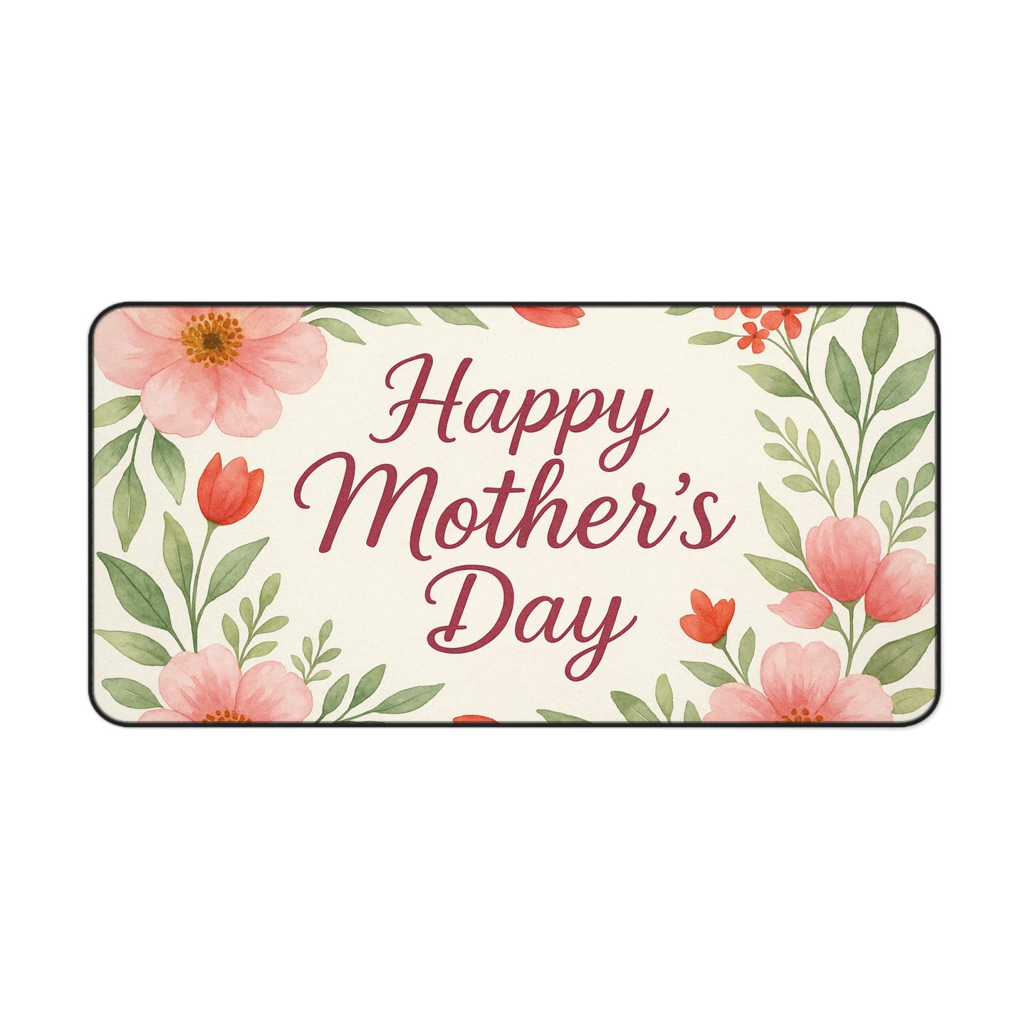 Floral Mothers Day Desk Mat, Elegant Workspace Decor, Gift for Mom, Home Office Accessory, Personalized Desk Decoration