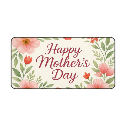 Floral Mothers Day Desk Mat, Elegant Workspace Decor, Gift for Mom, Home Office Accessory, Personalized Desk Decoration
