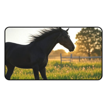 Elegant Horse Desk Mat, Black Horse Mouse Pad, Office Decor, Equestrian Gifts, Rustic Home Office Accessories