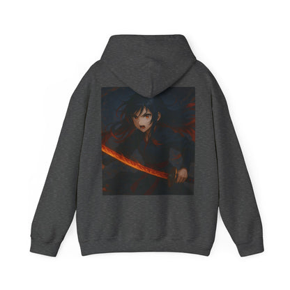 Fierce Samurai Hoodie, Anime Sweatshirt, Unisex Heavy Blend Hoodie, Cosplay Apparel, Gift for Anime Lovers