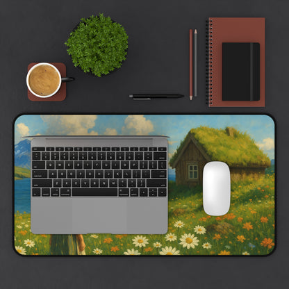 Rustic Landscape Desk Mat, Floral Office Decor, Nature-Inspired Home Office Accessories, Perfect Gift for Nature Lovers, Desk Decor