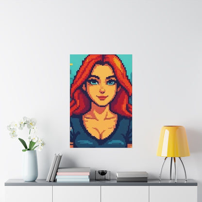 Retro 2D Warzone 16-Bit Pixel Art Matte Vertical Poster – Gaming Décor