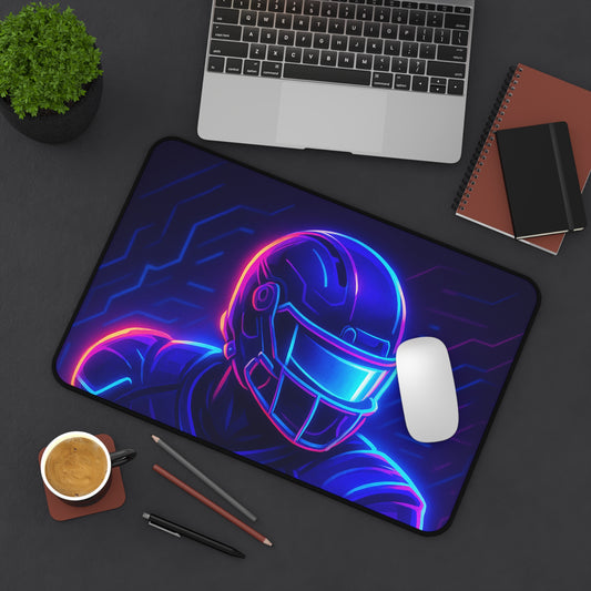 Futuristic Football Gamer Desk Mat – Neon Power for Your Battle Station